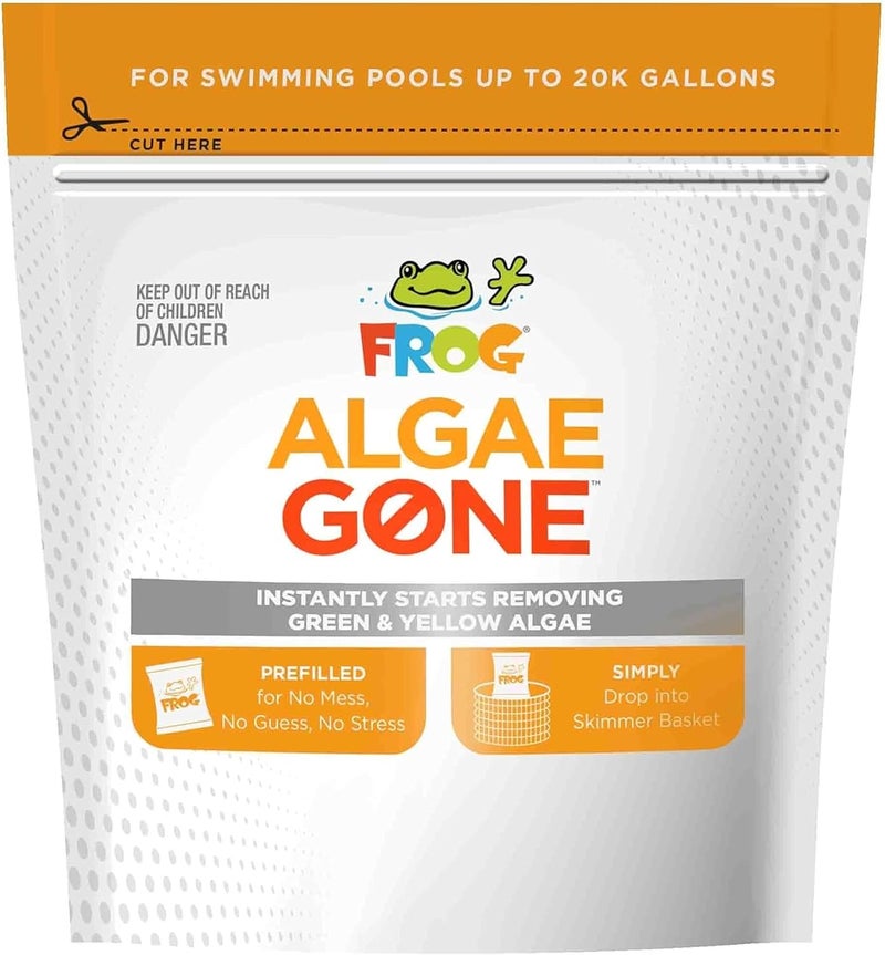 Frog Algae Gone - Dry Formula Algaecide Removes Green and Yellow Algae for Pools up to 20,000 Gallons - Pool Maintenance & Treatment - 2 Pods - Image 1